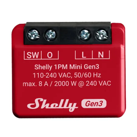 Shelly 1PM Mini Gen3 Controller, WiFi/Bluetooth